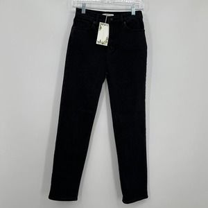 Chelsea & Violet Jeans Denim Straight Leg High Waist Black Size 26 NWT